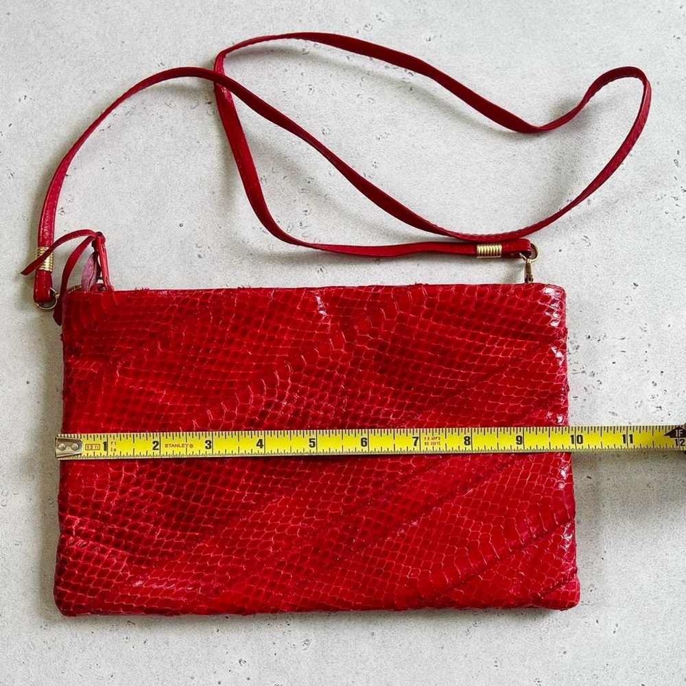 Vintage Empress Hong Kong Red Snakeskin Shoulder Bag Purse - Picture 5 of 8
